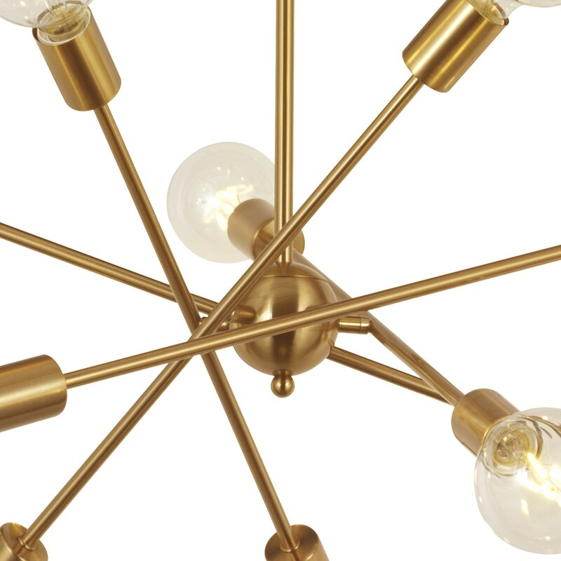 10-Light Sputnik Chandelier Brass Pendant Lighting - Image 3