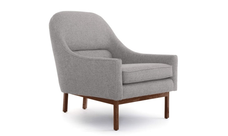 Gray Knight Mid Century Modern Chair - Taylor Felt Grey - Mocha - Image 0