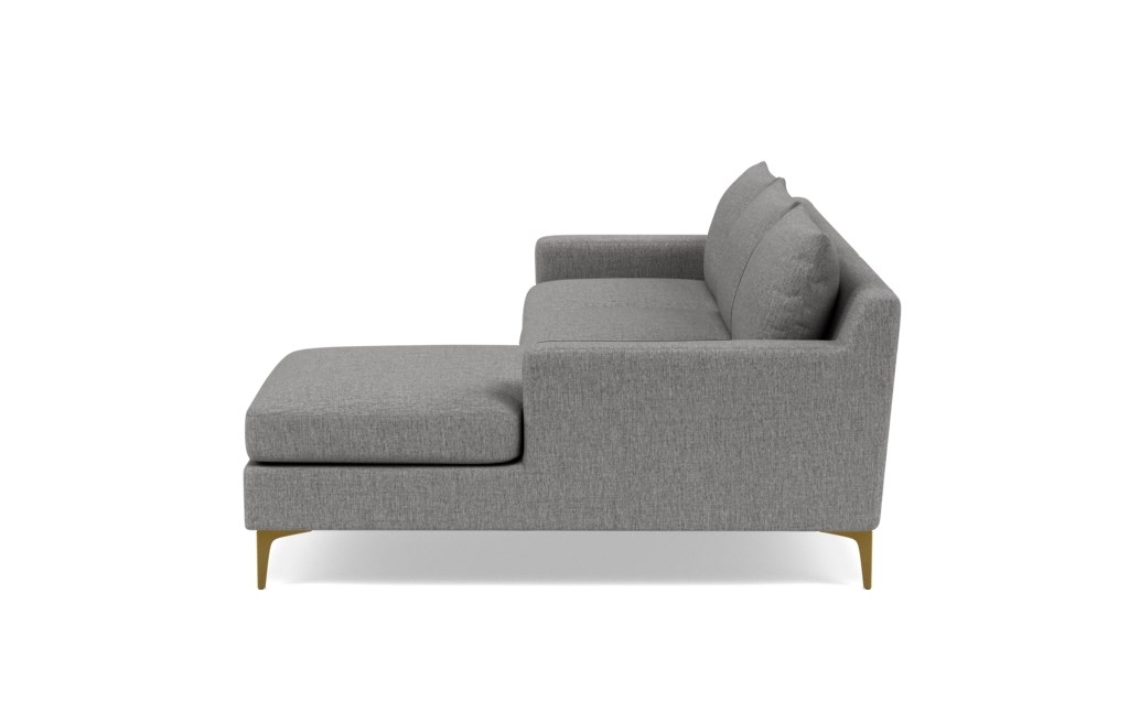 SLOAN Sectional Sofa with Right Chaise- Plow Cross Weave-Brass Plated Sloan L Leg - Image 4