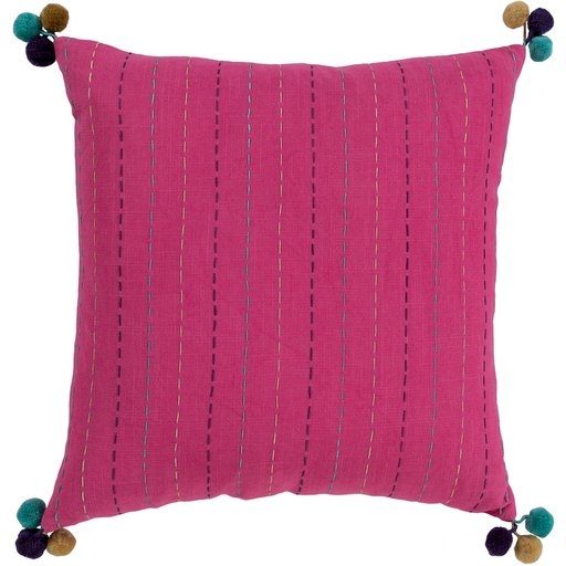 Dhaka Pillow with Polyester Insert, Pink, 20" x 20" - Image 0