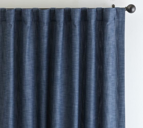 Seaton Textured Cotton Curtain, 50 x 84", Midnight - Image 5