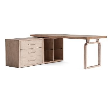 Danielle L Desk With Lateral File Cabinet (Lateral File, Open Shelf, Desk Base, 74" Desk Top) - Image 0