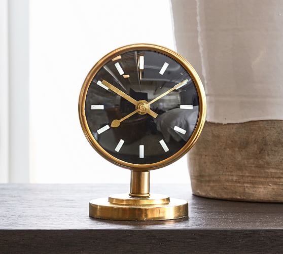 Flemming Desktop Clock, Brass - Image 1