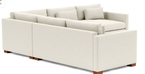 CHARLY Left Chaise Sectional - Chalk Heathered Weave - Image 2