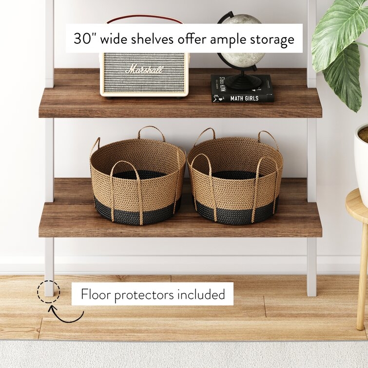 Kanissa 85'' H x 30'' W Steel Ladder Bookcase - Image 2