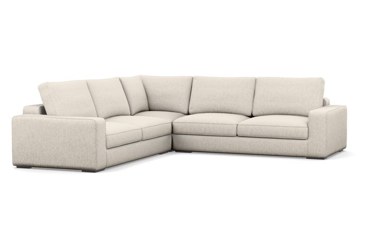 Ainsley Sectionals with Corner Sectionals in Wheat Crossweave Fabric with Matte Black legs - Image 0