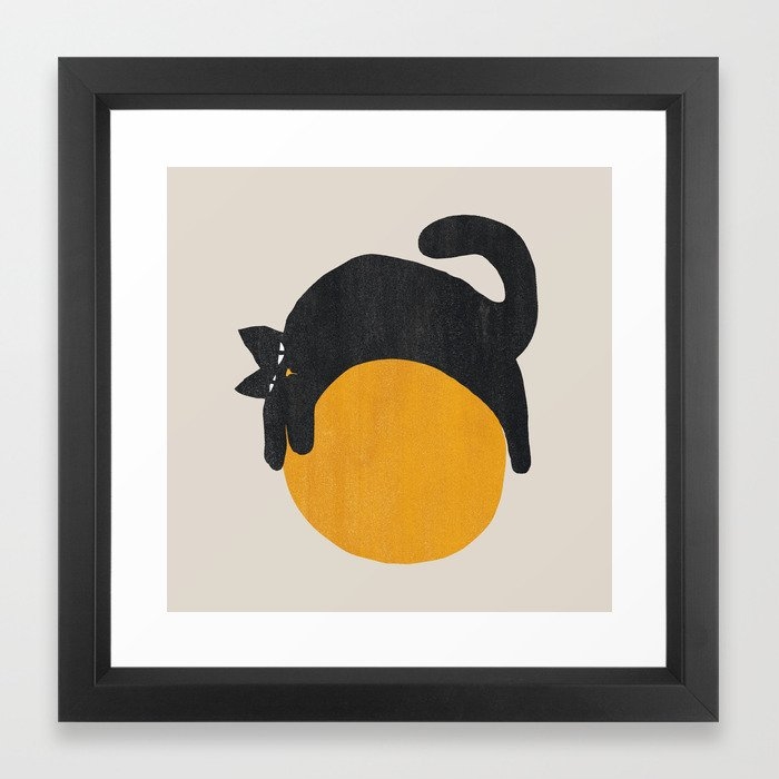 Cat with ball - Vector Black - Image 0