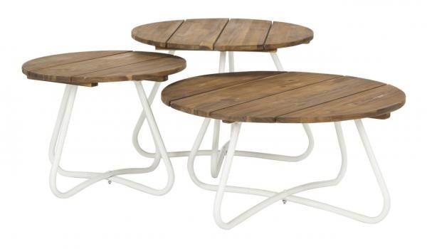 Henderson 3 Piece Wood Top Coffee Table - Natural/White - Safavieh - Image 2