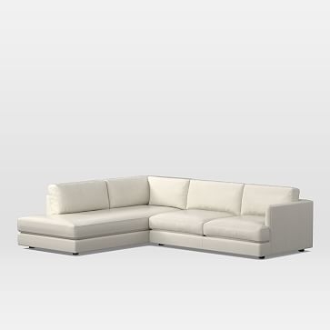 Haven Sectional Set 02: Right Arm Sofa, Left Arm Terminal Chaise, Poly, Sauvage Leather, Chalk - Image 0