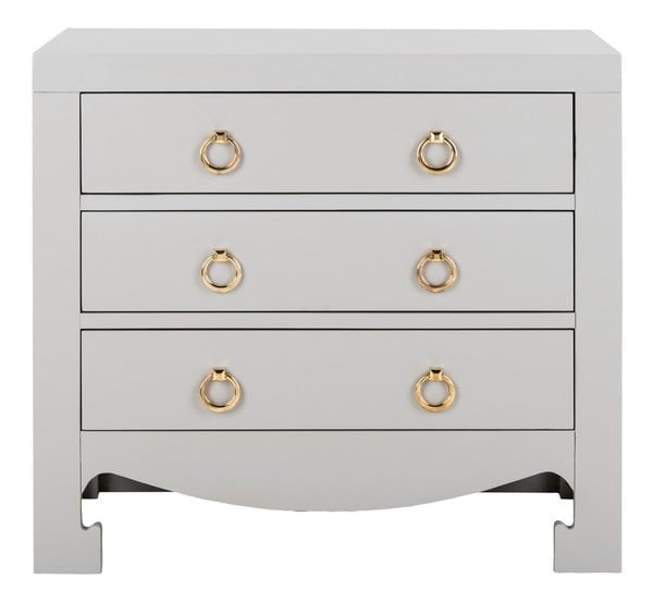 Dion 3 Drawer Chest - Grey/Gold - Safavieh - Image 0