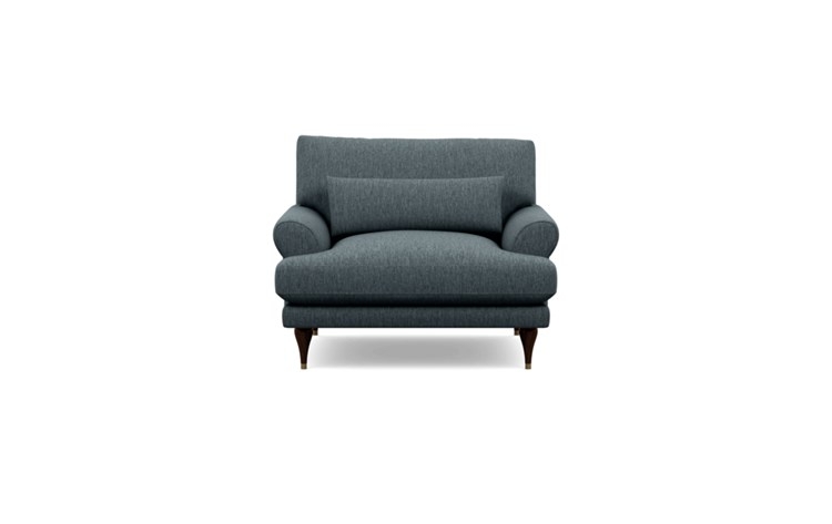 MAXWELL Accent Chair - Rain Cross Weave fabric/Oiled Walnut with Brass Cap Stiletto Leg - Image 0