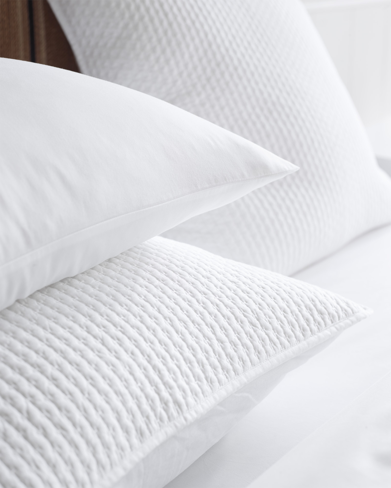 Westwood Quilted Euro Sham - White - Cotton Fill - Image 1