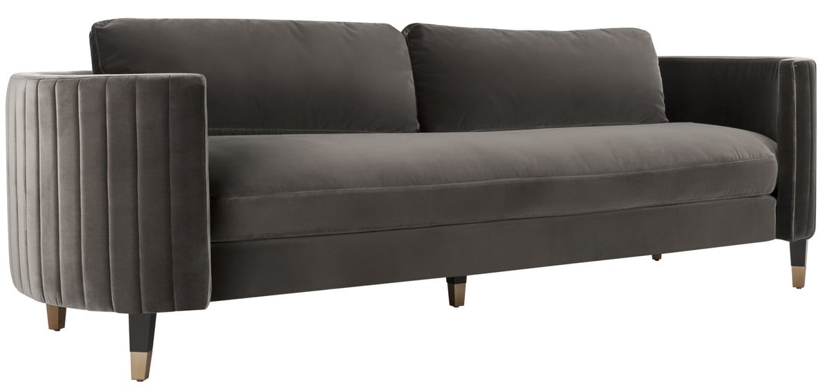 Winford Velvet Sofa, Shale - Image 1