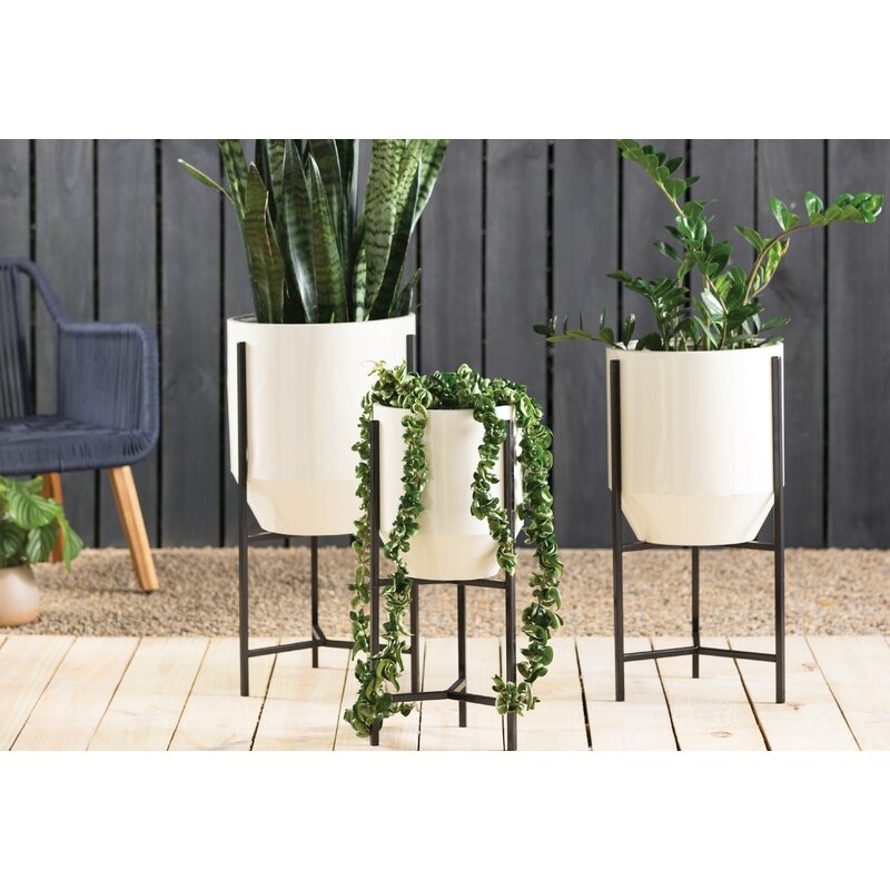 Dansby Tapered 3-Piece Iron Pot Planter Set - Image 0