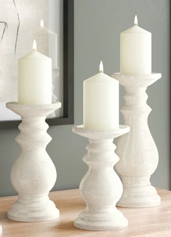 3 Piece Ceramic Candlestick Set - Image 0