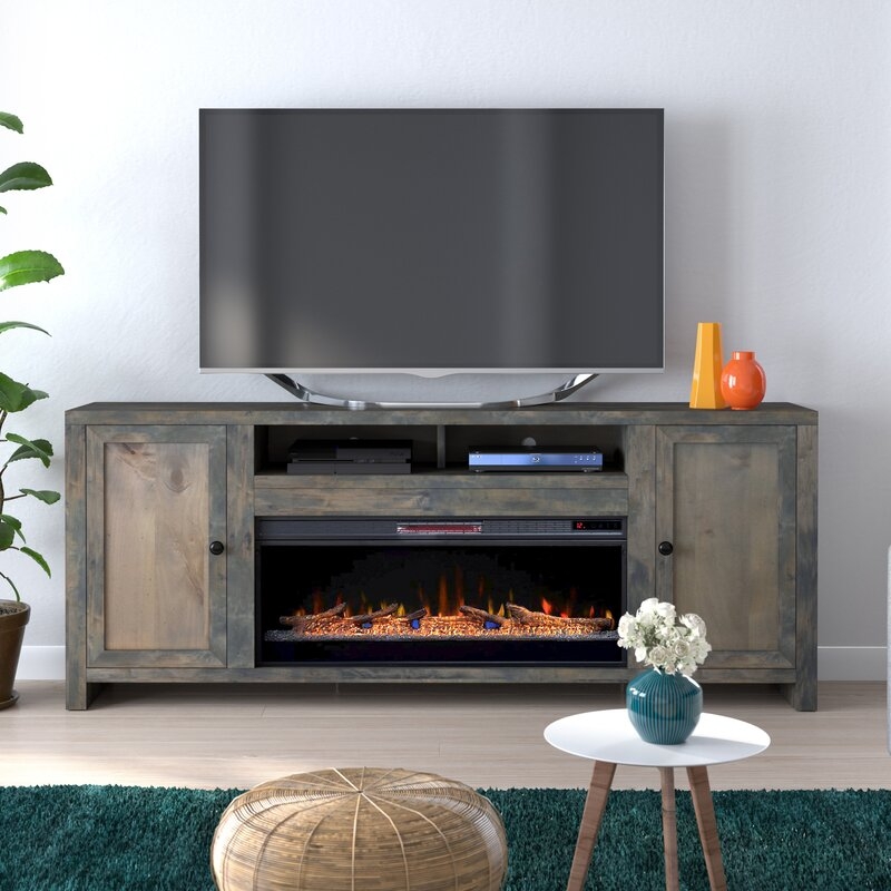 Lyla TV Stand for TVs up to 88" with Electric Fireplace Included - Image 0