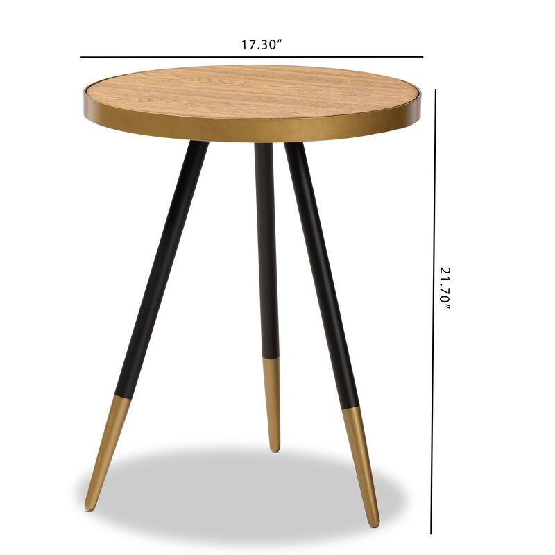Conder Round Wood and Metal End Table - Image 2