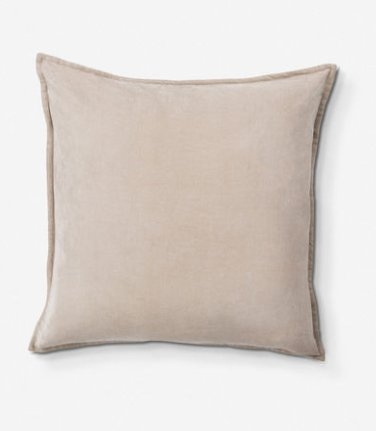 Maxen Velvet Pillow, Ash Gray 20" x 20" - Image 1
