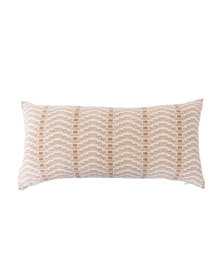 Hejira Pillow Cover, Ivory & Camel, 24" x 12" - Image 0