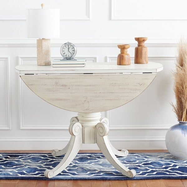 Forest Drop Leaf Dining Table - Antique White - Safavieh - Image 2