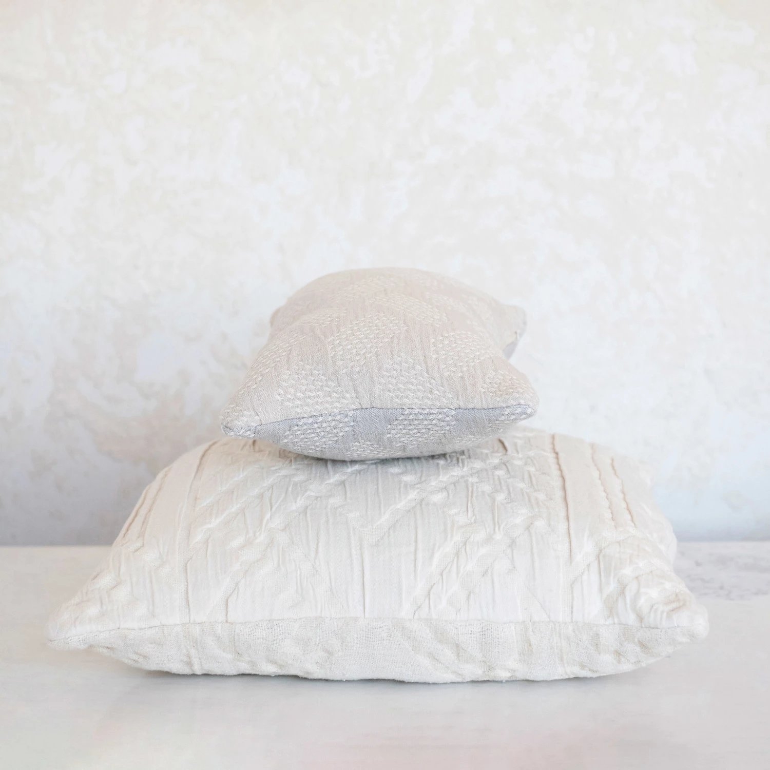 Woven Cotton Jacquard Pillow - Image 1