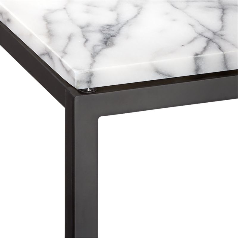 Smart Black C Table with White Marble Top - Image 3