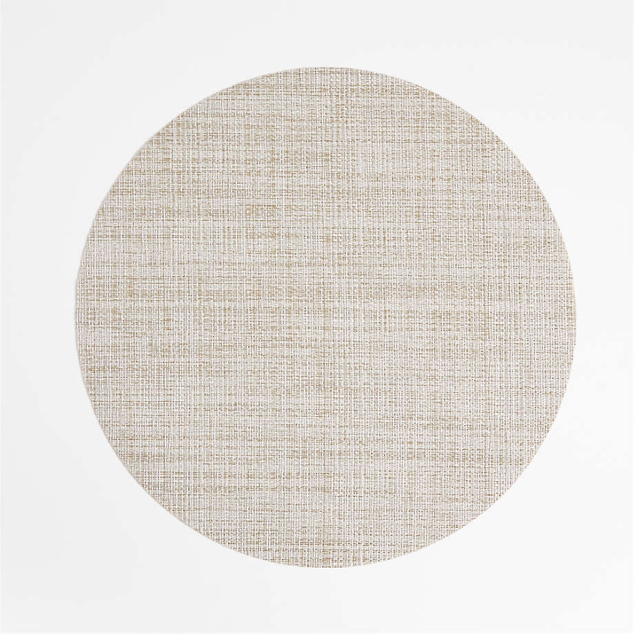 Chilewich ® Round Crepe Neutral Easy-Clean Vinyl Placemat - Image 0