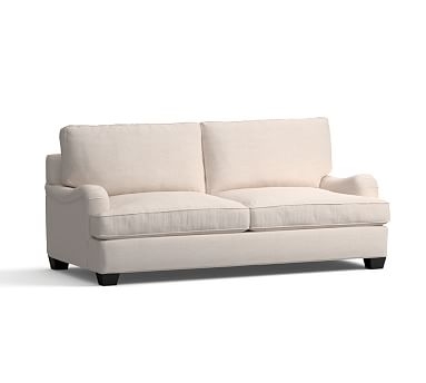 PB English Arm Upholstered Sofa 80.5", Box Edge Down Blend Wrapped Cushions, Basketweave Slub Ash - Image 2