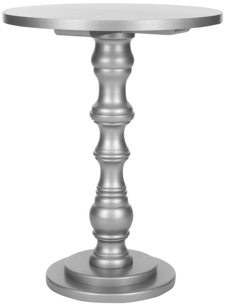 Greta Round Top Accent Table - Silver - Arlo Home - Image 0
