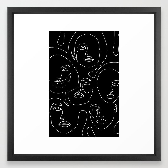 Faces in Dark Framed Art Print - Image 0