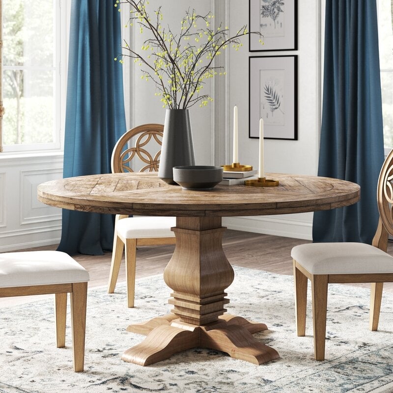 Cheatham 59.75'' Pine Solid Wood Pedestal Dining Table - Image 2
