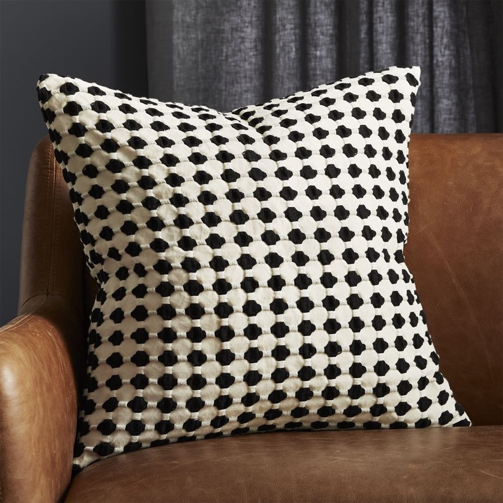 20" Estela Black and White Pillow with Down-Alternative Insert RESTOCK mid March 2021 - Image 1