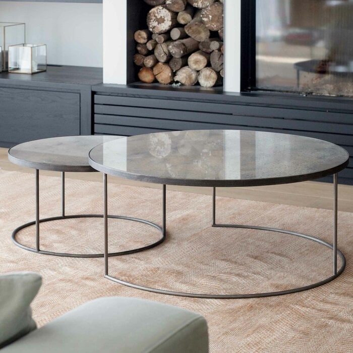 Notre Monde Frame 2 Nesting Tables Table Top Color: Clear - Image 1