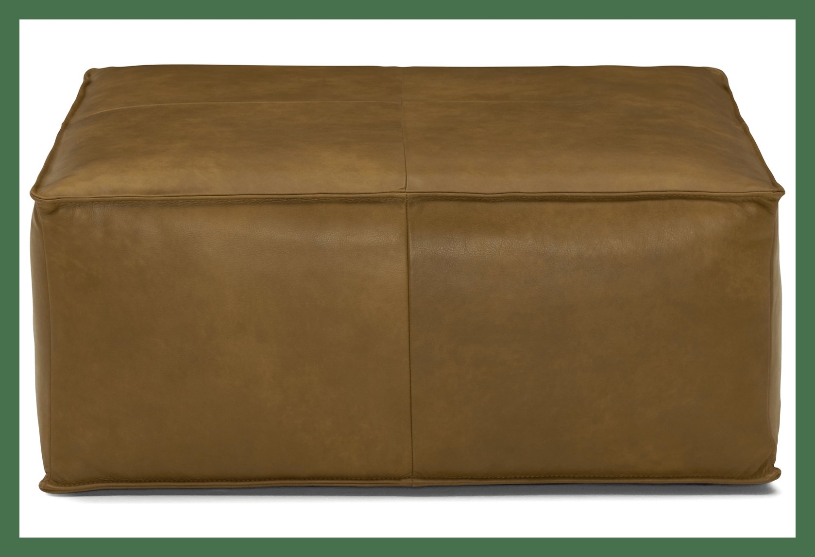 Lyle Mid Century Modern Leather Ottoman - Olympia Camel - Image 0