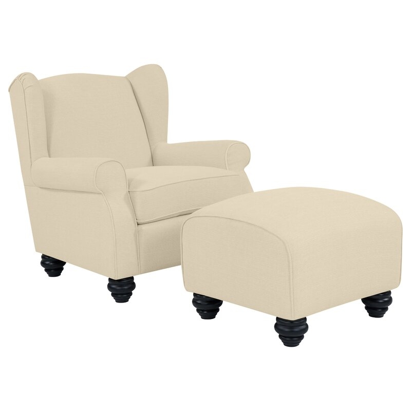 Roselle Wingback Chair and Ottoman - Image 0