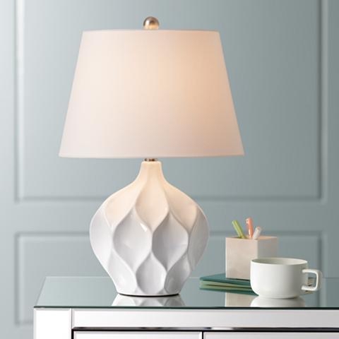 Dobbs White Ceramic Accent Table Lamp - Image 1