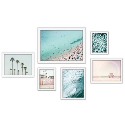 'Beach' 6 Piece Framed Graphic Art Print Set - Image 0