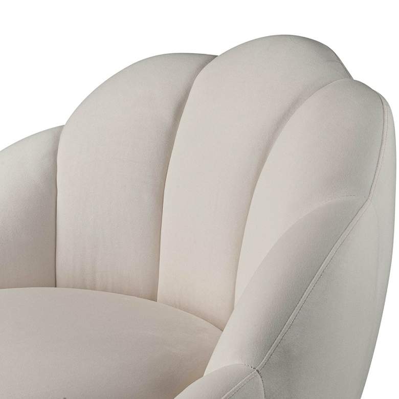 Bloom Cream Velvet Channel Tufted Accent Chair - Style # 62Y69 - Image 1