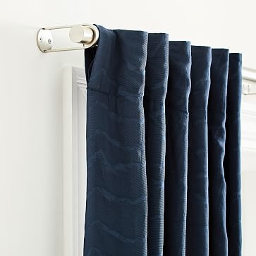 Faux Silk Moire Curtain, Midnight, 48"x96" - Image 2
