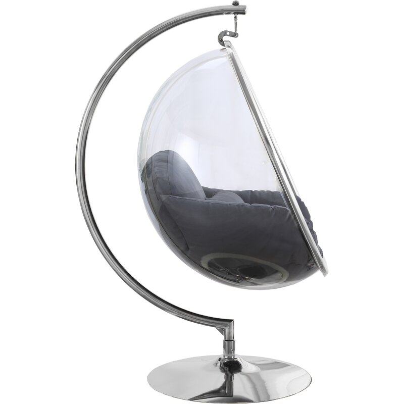 Luna Acrylic Bubble Accent Swing Chair with Stand - Image 2
