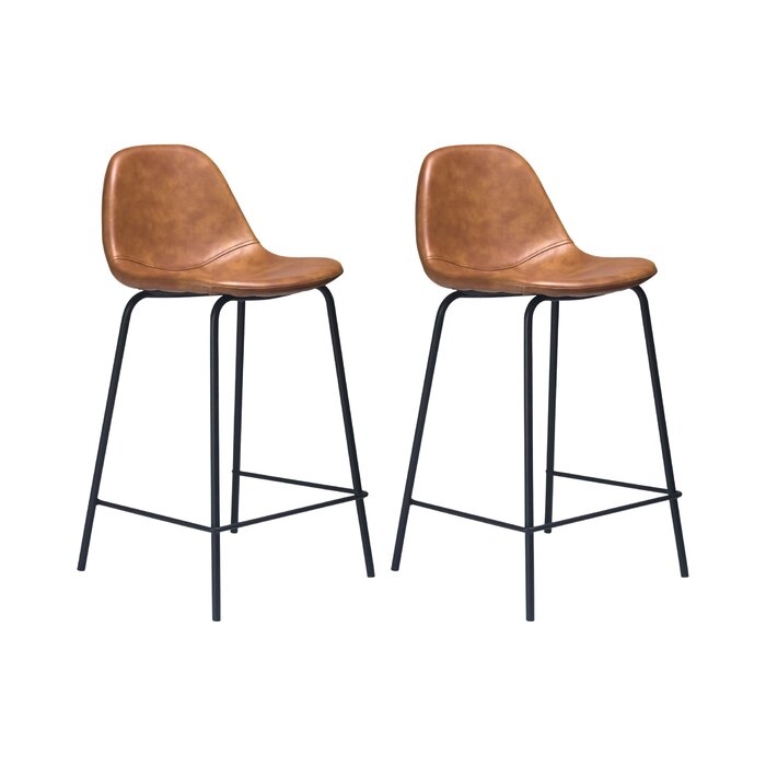 Connor Faux Leather Counter Stool - set of 2 - Image 1