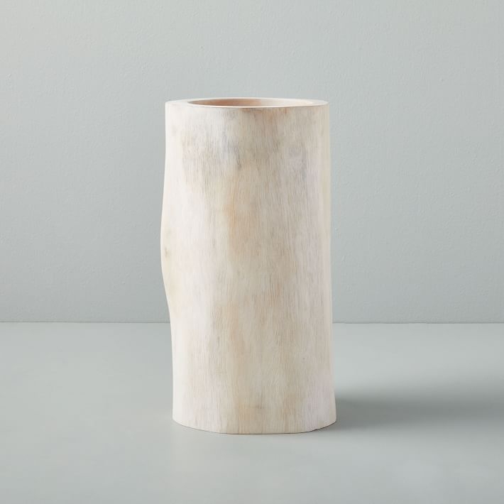 Bleached Wood Vase, Medium - Image 0