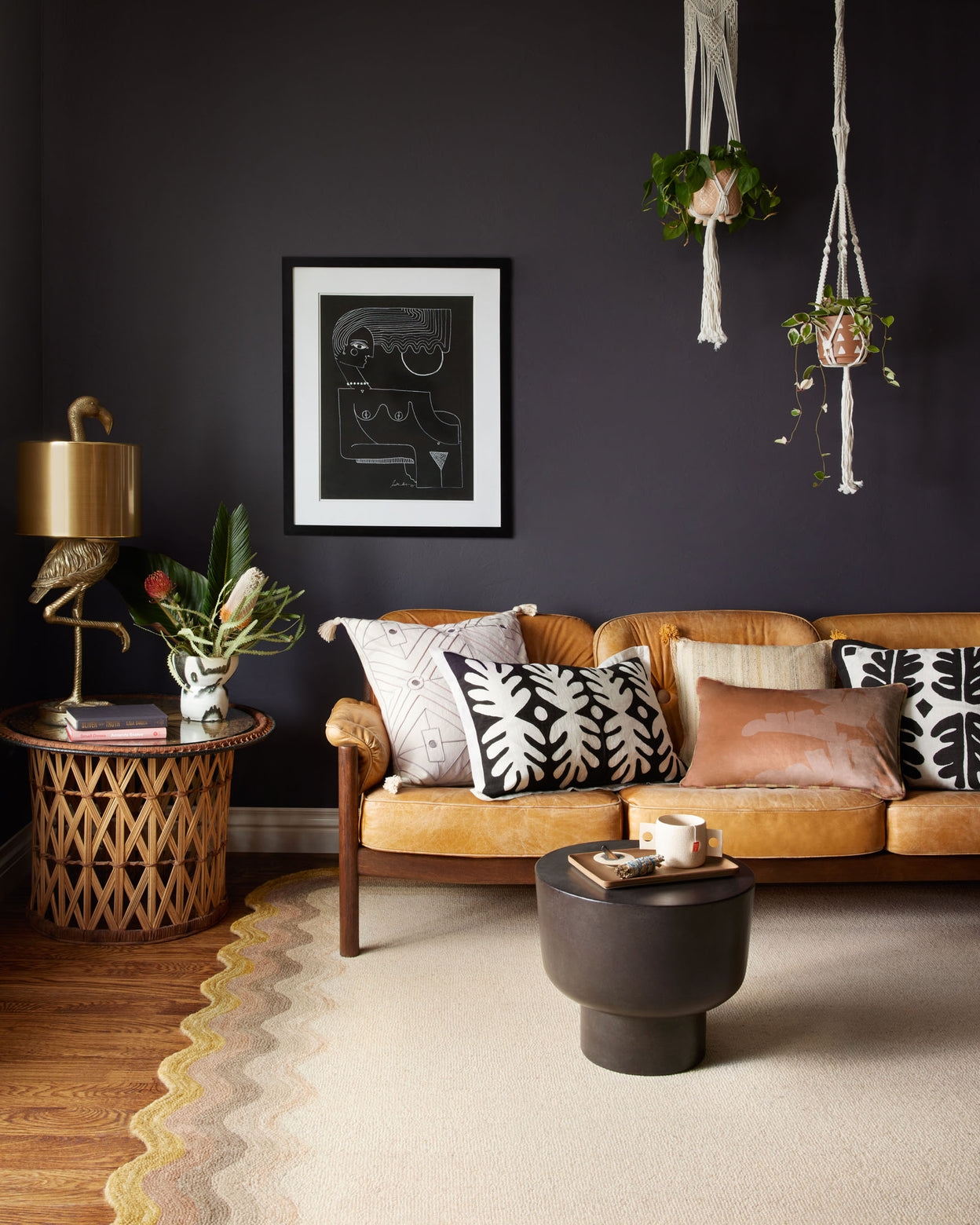 PILLOWS PJB0018 BLACK / WHITE 16" x 26" Cover w/Down - Image 1