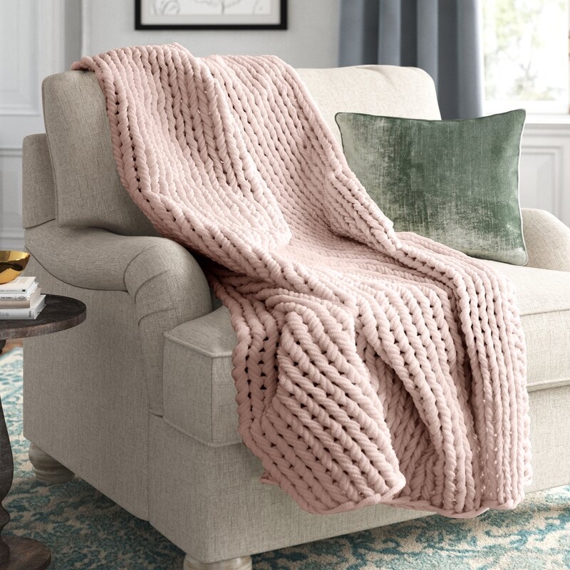 Marvelyn Double Knit Throw Blush - Image 0