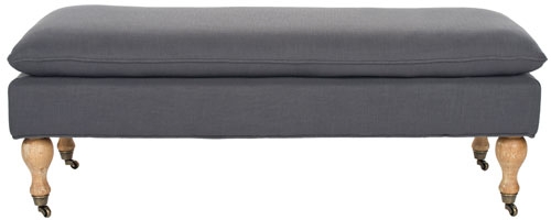 Hampton Pillowtop Bench - Steel Gray/Pickled Oak - Safavieh - Image 0