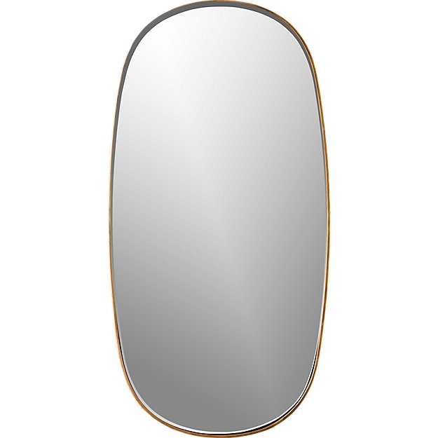 rogue small oval mirror brass - Image 0