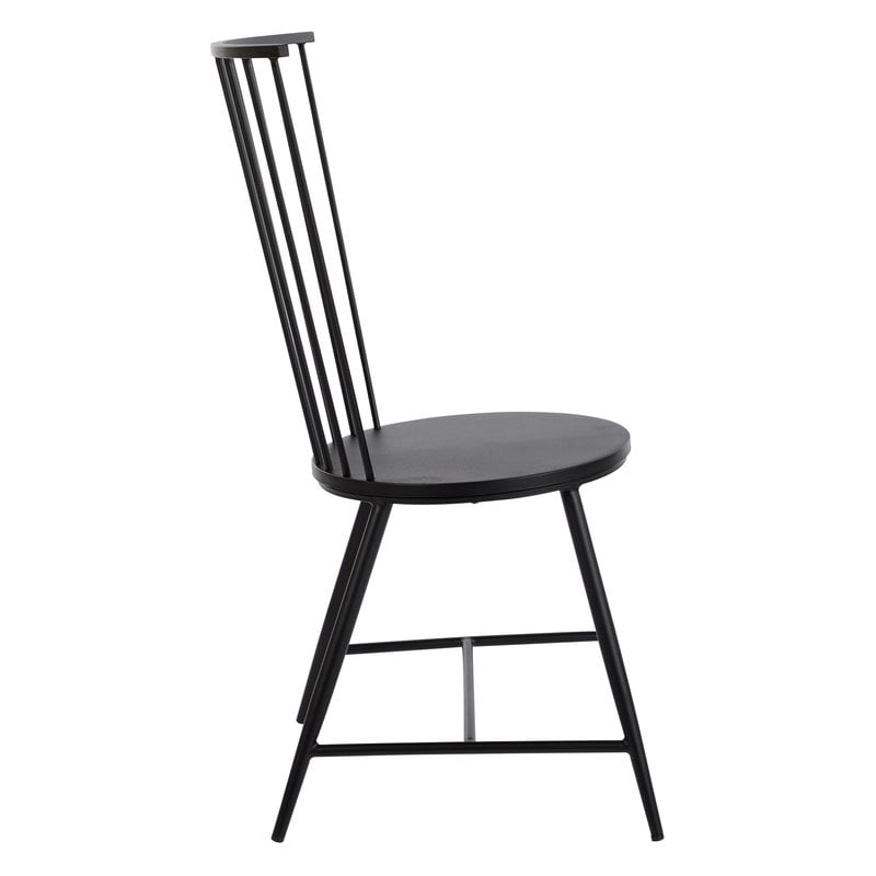 Remy Metal Windsor Back Side Chair in Black - Image 1