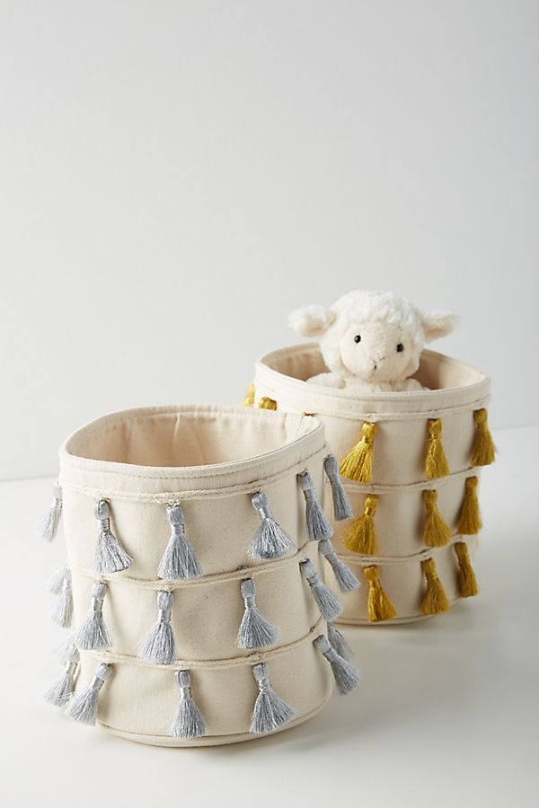 Tasseled Storage Basket - Image 2