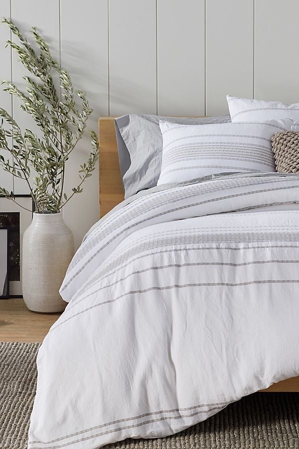 Rippled Stripe Organic Duvet Cover - Image 0