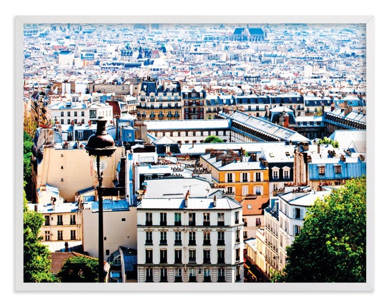 rooftops of paris 40x54 white frame - Image 0